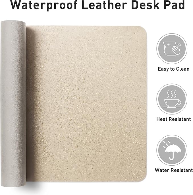 Aothia Faux Leather Desk Mat – Large Mouse Pad, Non-Slip PU Leather Blotter - Image 7