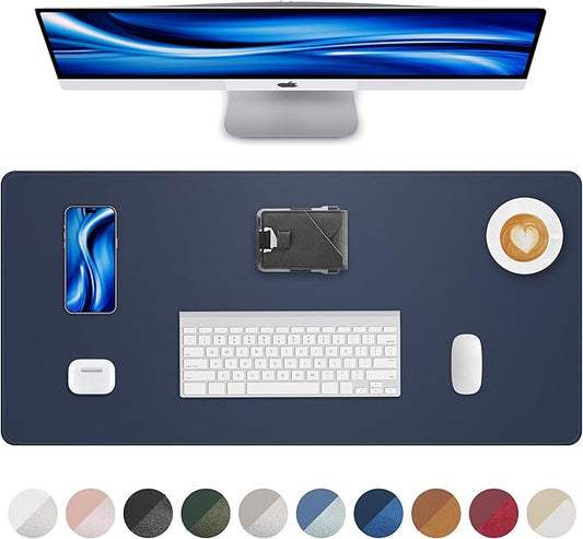 Leather Desk Pad Protector, Mouse Pad, Office Mat, Non-Slip PU Leather Blotter by AFIING