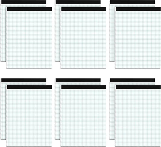 Graph Paper Pad 8.5 x 11, 12 Pack Graph Paper Notebook, 4x4 Graph Ruled by Home
