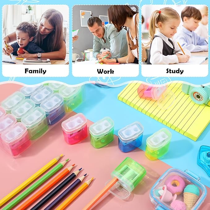 Teling 216 Pcs Manual Pencil Sharpeners Bulk Handheld Dual Holes Pencil - Image 4