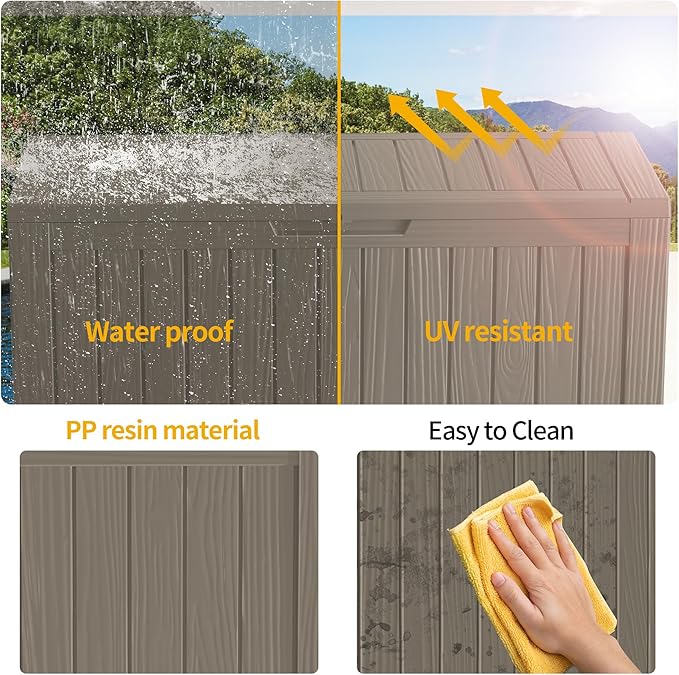 EasyUp 90 Gallon Deck Boxes Waterproof, Outdoor Large Storage Boxes - Image 6
