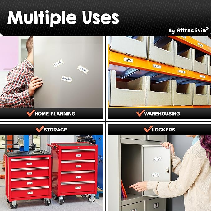 Attractivia Erase Magnetic Labels 2.8 x 1.2 in, Pattern Borders, Dry Erase - Image 4