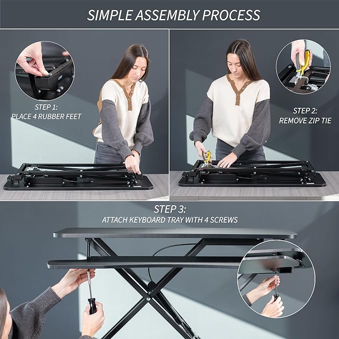 VIVO 28 inch Desk Converter, K Series, Height Adjustable Sit to Stand Riser - Image 7