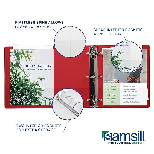 Samsill 1.5 Inch 3 Ring Binders, Made in USA, Economy Round Ring, 325 Sheet - Image 5