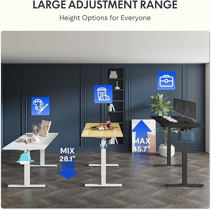 FLEXISPOT One-Piece Electric Standing Desk, 48 x 30 Inches Adjustable Desk - Image 3