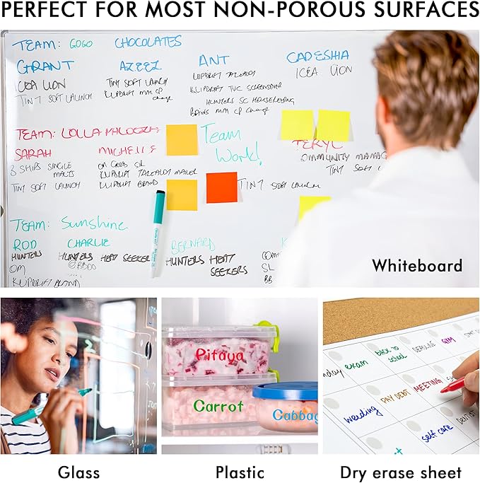 Dry Erase Markers, Shuttle Art 60 Bulk Pack 15 Colors Magnetic Whiteboard - Image 4