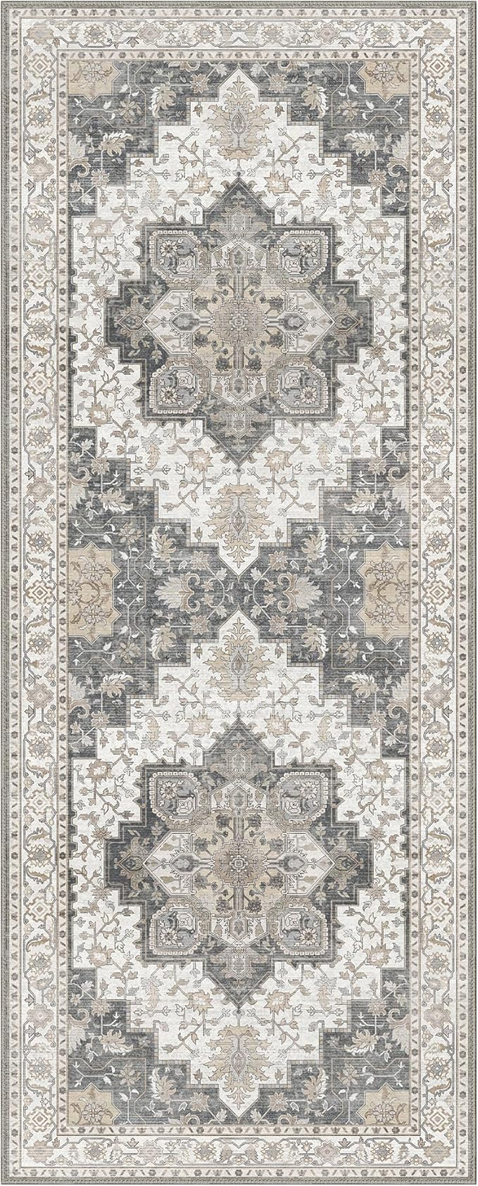 GENIMO 2x5 Runner Rugs for Hallway, Machine Washable Non Slip Vintage Retro Rugs - Image 7
