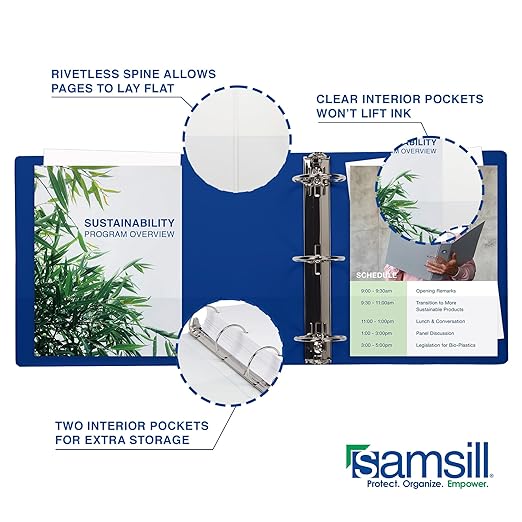 Samsill 2 Inch 3 Ring Binders, Made in USA, Economy Round Ring, 425 Sheet - Image 5