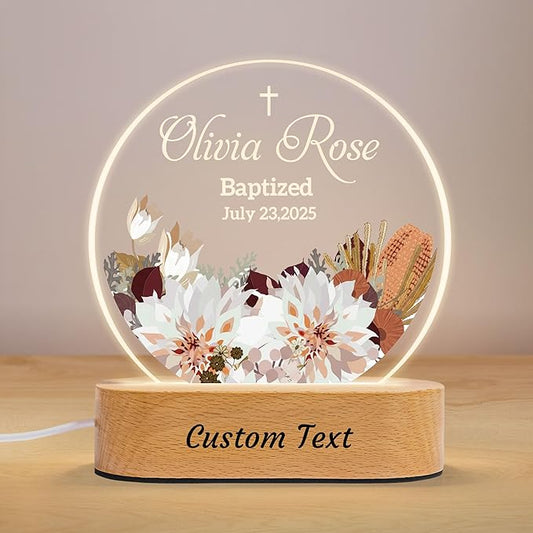 7GEEFT Personalized Baby Gifts for Kids, Custom Flower Acrylic Sign Plaque by Unknown