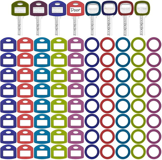 Blulu 80 Pcs Key Labels Key Color Covers Caps Tags Covers Set Plastic Keys by Blulu