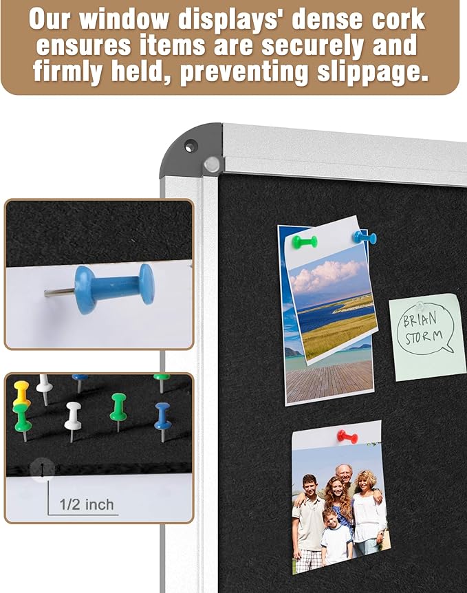 Mifuro 38"x28" Enclosed Bulletin Board, Lockable Weather-Resistant Aluminum - Image 6