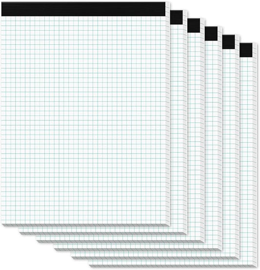 Zaviko Graph Paper Pads 8.5 x 11, 6 Pack, 4x4 Blue Quad Grid Paper Pad by Home