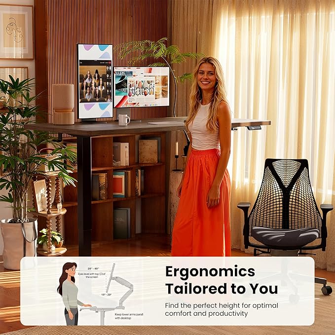 ErGear Height Adjustable Electric Standing Desk, 55 x 28 Inches Sit Stand up - Image 7