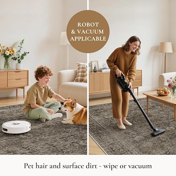 GENIMO 9x12 Area Rug Machine Washable Boho Rug - Image 7