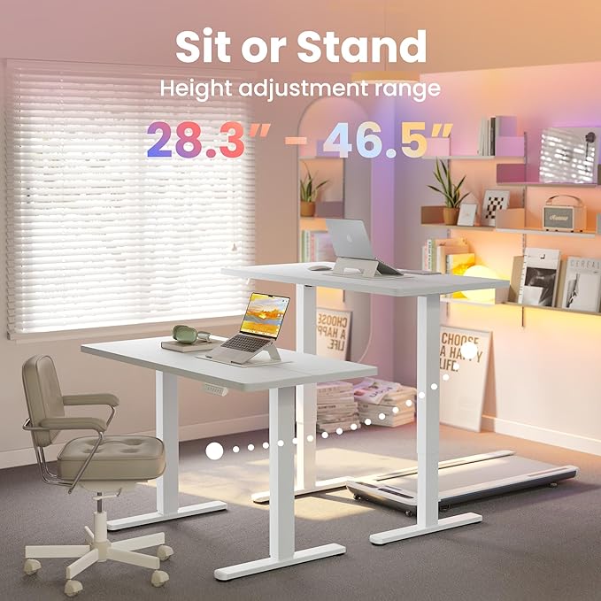 HUANUO 55 x 28 inch Electric Standing Desk Adjustable Height, 4 Memory Height - Image 4