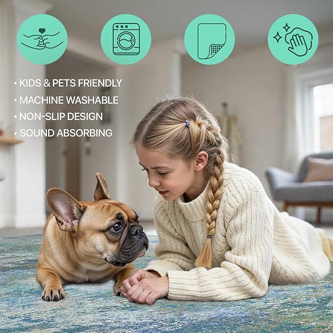 GENIMO Washable Rugs 5x7 Area Rugs - Image 6