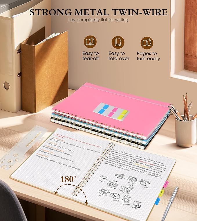 Graph Paper Notebook, Spiral Notebook Journal 8.5” x 11”, A4 Large Grid - Image 6