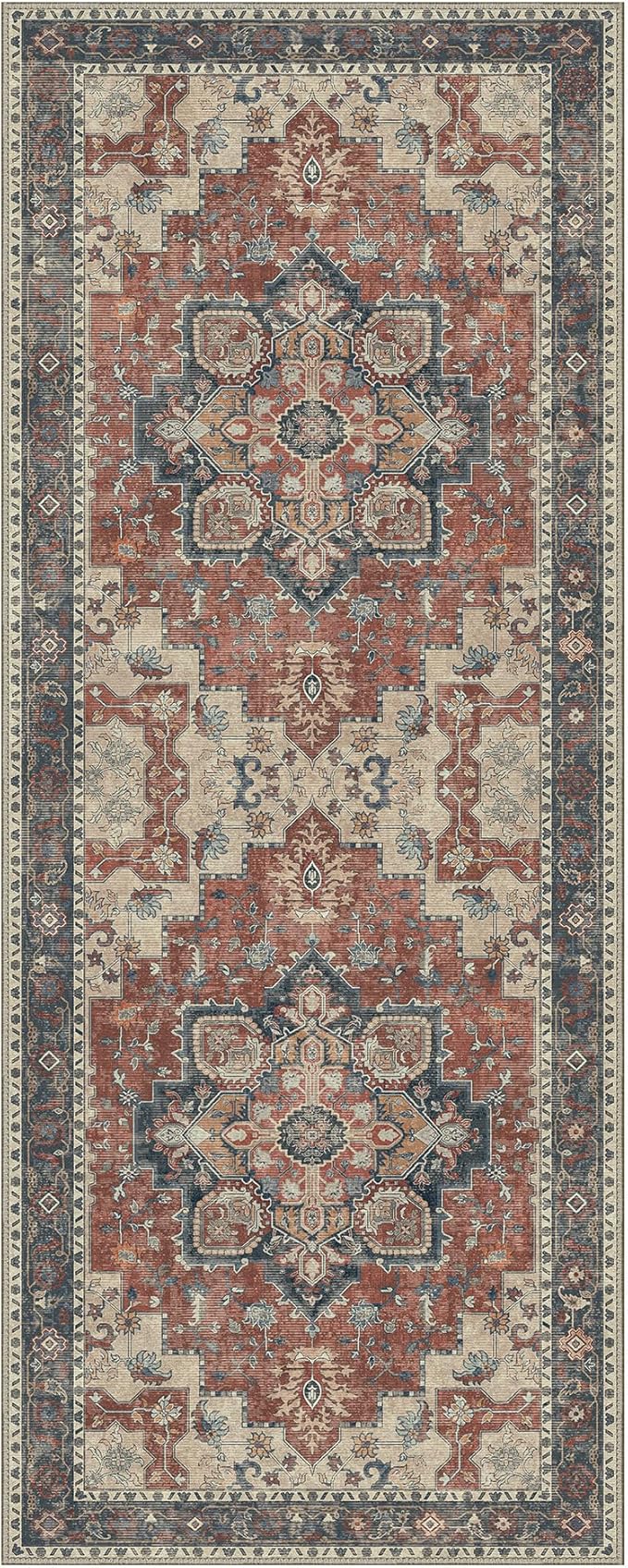 GENIMO 2'6''x8 Runner Rugs for Hallway, Machine Washable Non Slip Vintage Rugs - Image 8
