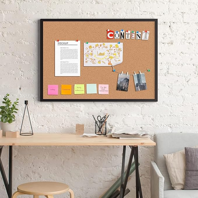 Board2by 2-Pack Cork Board Bulletin Board 18“ x 24”, Office Board - Image 2