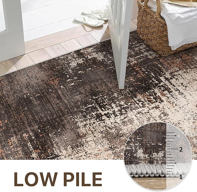 GENIMO Washable Area Rugs for Living Room, 6x9 Vintage Non Slip Rugs, Low Pile - Image 8