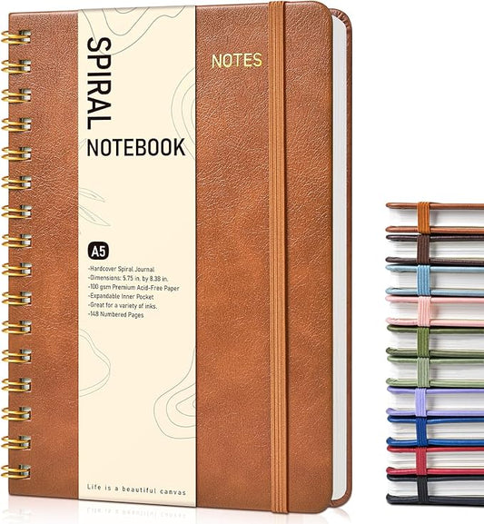 Graph Spiral Journal Notebook, A5 Hardcover Spiral Journals by Unknown