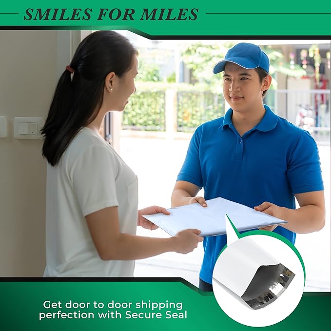 50 Pack Secure Seal White Poly Mailers Shipping Bags - Image 7