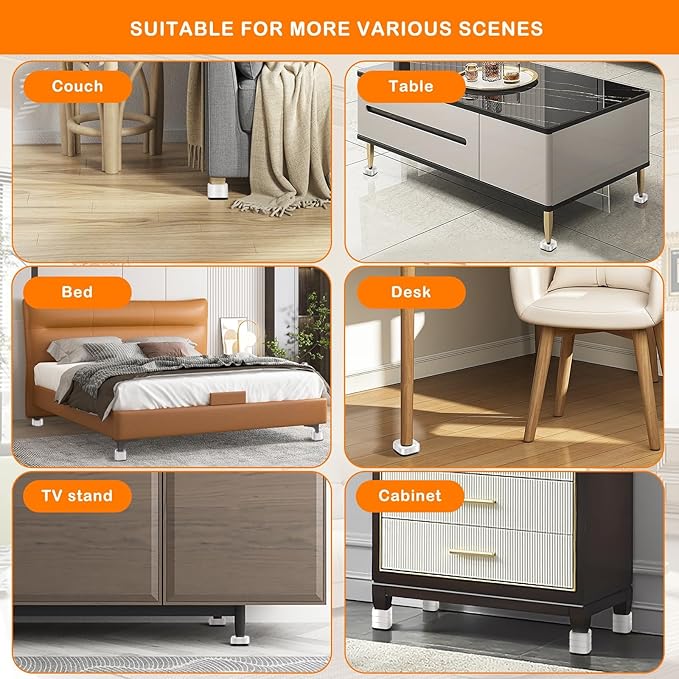 shouwuhho 6 Pack Furniture Risers Adjustable Bed Risers Heavy Duty Lifts Height - Image 5