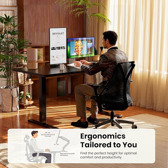 Ergear Height Adjustable Electric Standing Desk, 63x 28 Inches Sit Stand up Desk - Image 7