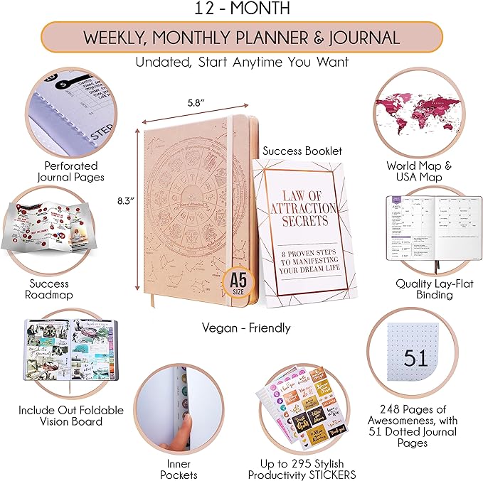 Life Planner - Undated Weekly & Monthly Planner, 12-Month Journey to Increase - Image 2