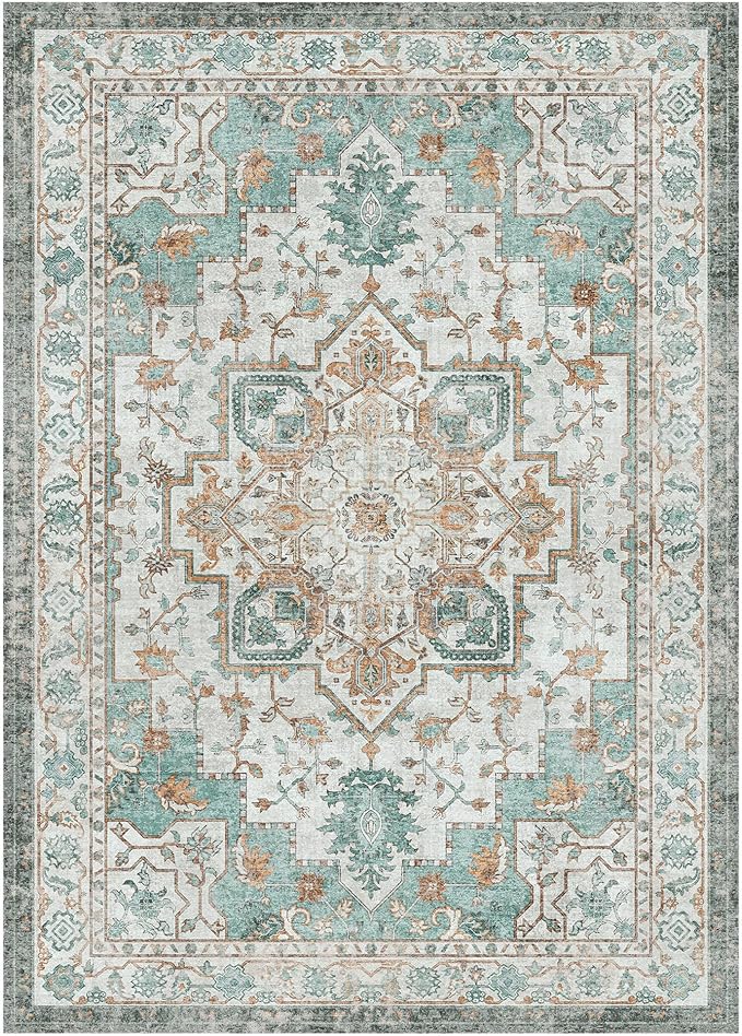GENIMO 7'6''x9'6'' Area Rugs for Living Room, Machine Washable Non Slip Vintage - Image 7