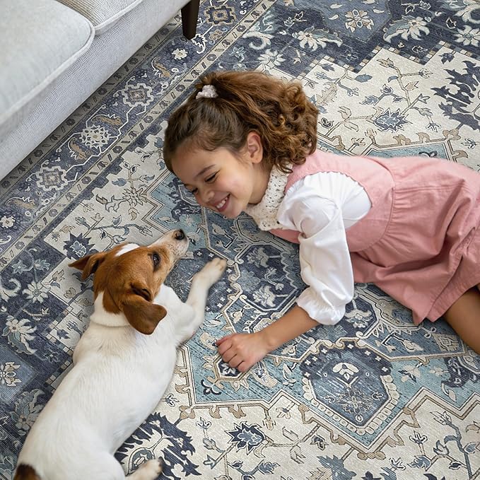GENIMO 2'6"x10 Runner Rugs for Hallway, Machine Washable Non Slip Vintage Rugs - Image 3