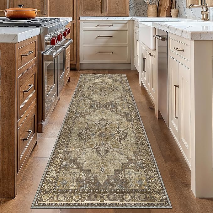 GENIMO 2'6''x6 Runner Rugs for Hallway, Machine Washable Non Slip Vintage Rugs - Image 2