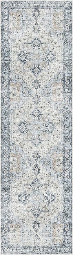 GENIMO Runner Rug 2'6"x12, Non Slip Vintage Hallway Runner Rugs, Low Pile - Image 8