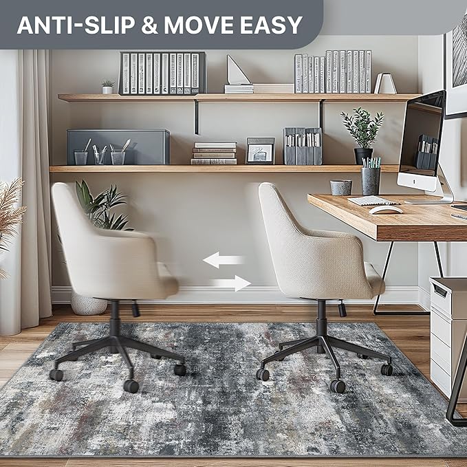 Office Chair Mat for Hardwood Tile Floor, Abstract 36"X 60" Desk Mats for - Image 4