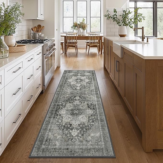 GENIMO 2'6"x8 Runner Rugs for Hallway, Machine Washable Non Slip Vintage Rugs - Image 2