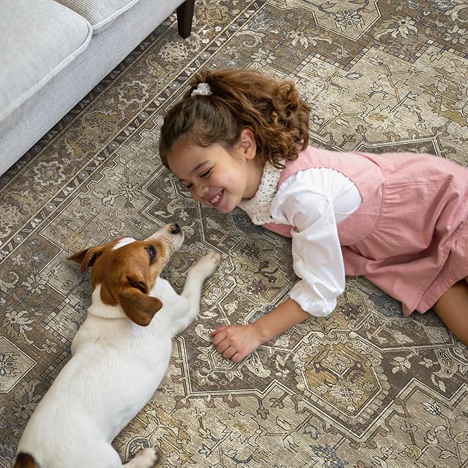 GENIMO 2'6''x8 Runner Rugs for Hallway, Machine Washable Non Slip Vintage Rugs - Image 7
