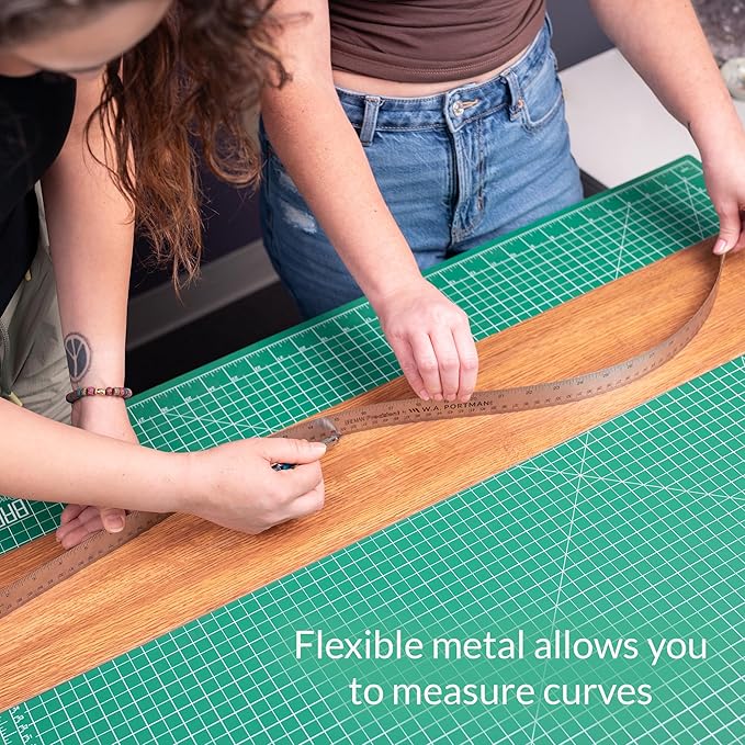 Breman Precision Metal Ruler 36 Inch Cork Back – Stainless Steel Straight Edge - Image 6