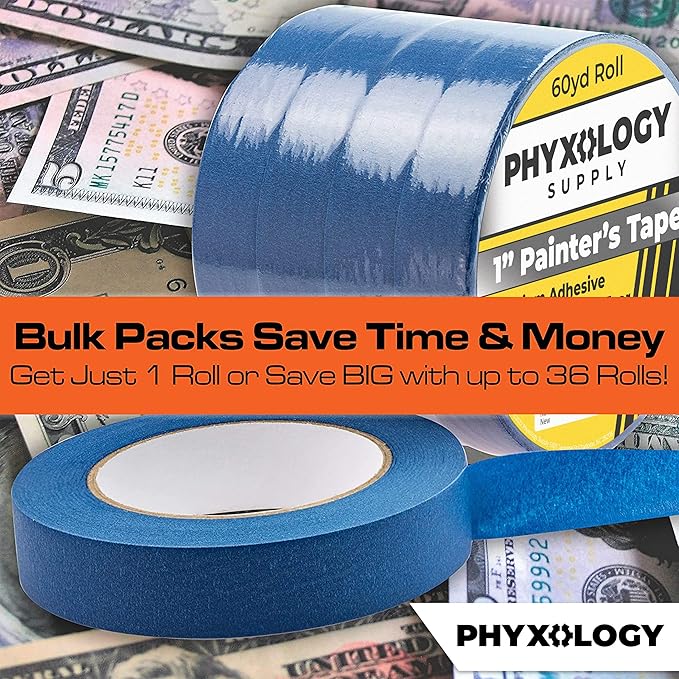No-Residue 1 Inch, 60 Yard Blue Painters Tape 1 Pk. Easy-Tear, Pro-Grade - Image 7