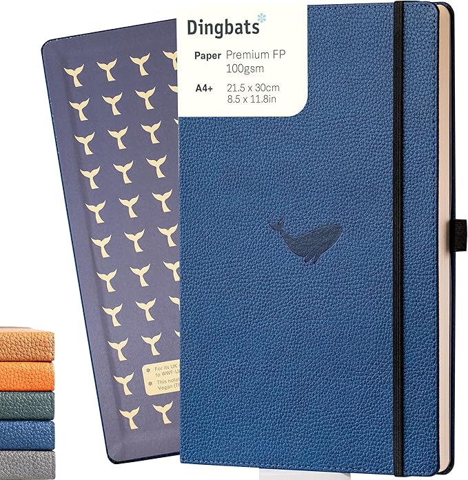Dingbats* - Wildlife Squared Extra Large A4 Notebook - PU Leather Hardcover by DingbatsNotebooks
