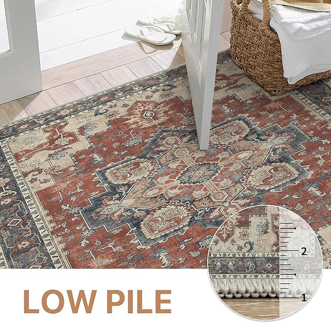 GENIMO 2x7 Runner Rugs for Hallway, Machine Washable Non Slip Vintage Rugs - Image 4