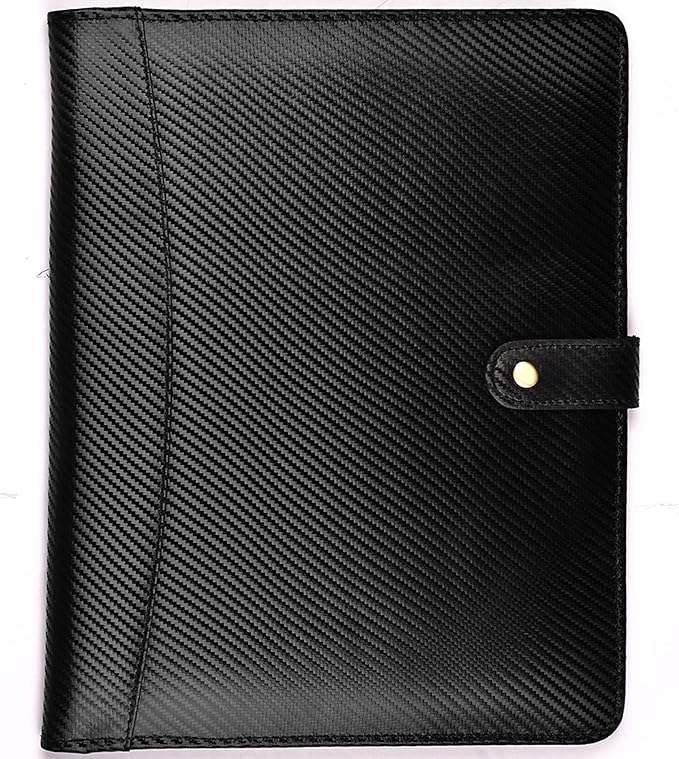 LEATHER VILLAGE Portfolio Professional Organizer– Carbon Fiber Genuine Leather by LeatherVillage