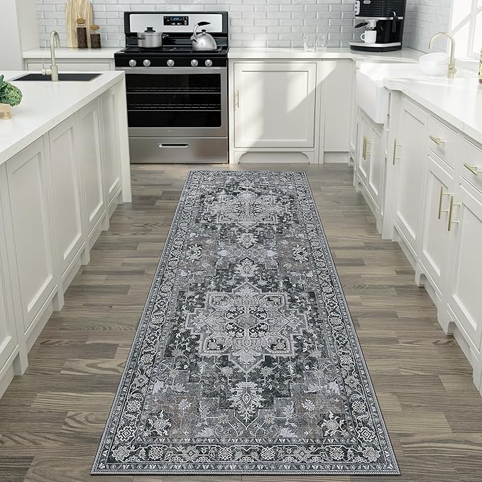 GENIMO 2'6''x10 Runner Rugs for Hallway, Machine Washable Non Slip Vintage Rugs - Image 8