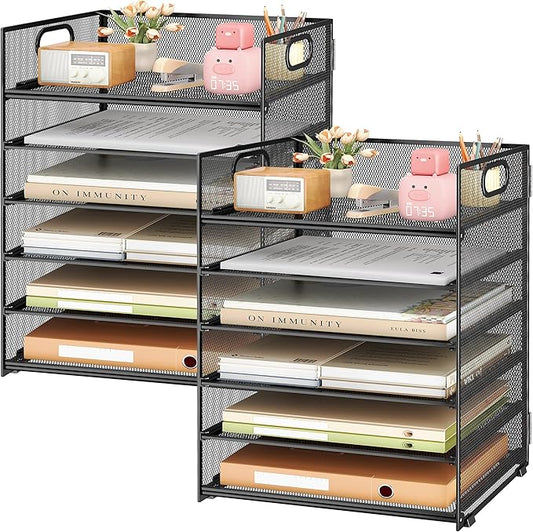 Subekyu 2-Pack 6-Tier Paper Tray Organizer by SUBEKYU