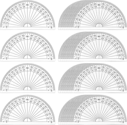 Zonon 100 Pcs 4 Inch Clear Plastic Protractor Bulk Math Protractors Set 180 by Zonon