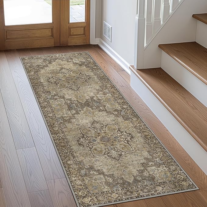 GENIMO 2x8 Runner Rugs for Hallway, Machine Washable Non Slip Vintage Rugs by GENIMO