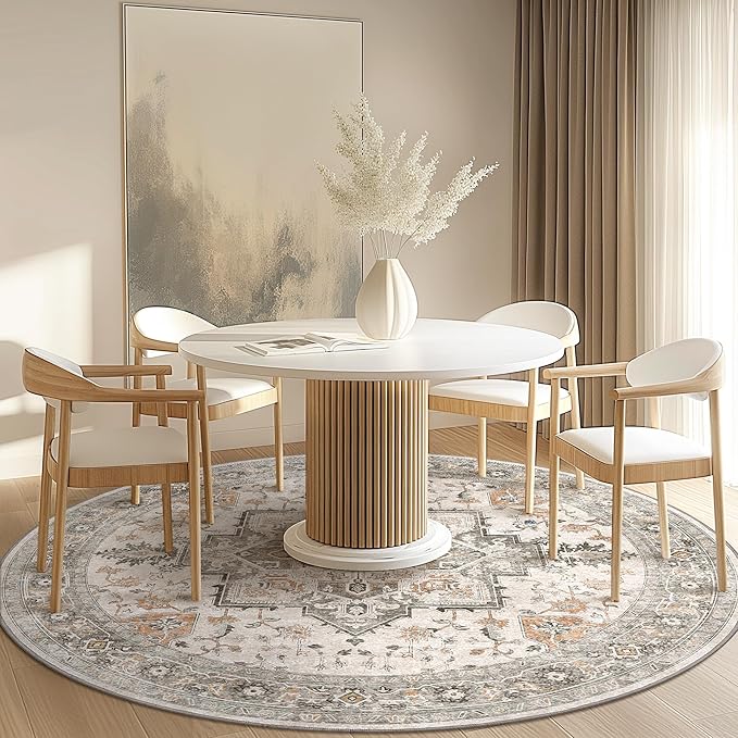 GENIMO 3FT Round Area Rugs for Living Room, Circle Rugs Machine Washable Low - Image 7