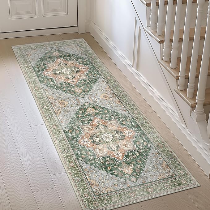 GENIMO 2x7 Runner Rugs for Hallway, Machine Washable Non Slip Vintage Rugs by GENIMO
