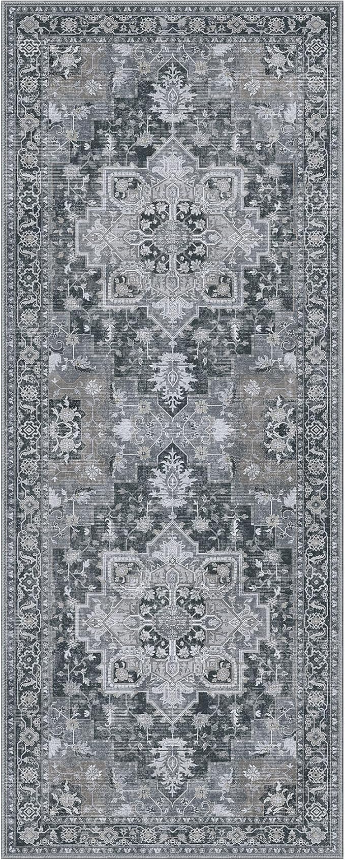 GENIMO 2'6''x8 Runner Rugs for Hallway, Machine Washable Non Slip Vintage Rugs - Image 9