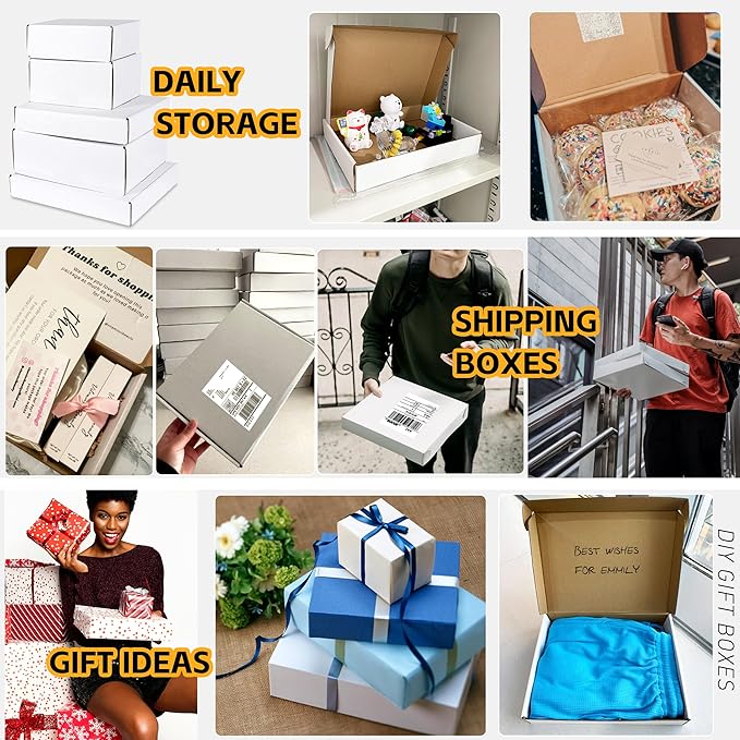 JOWLOT 13x10x2 inch Small Shipping Boxes Set of 25 - Image 5