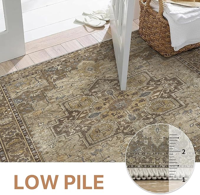 GENIMO 3x7 Runner Rugs for Hallway, Machine Washable Non Slip Vintage Rugs - Image 4